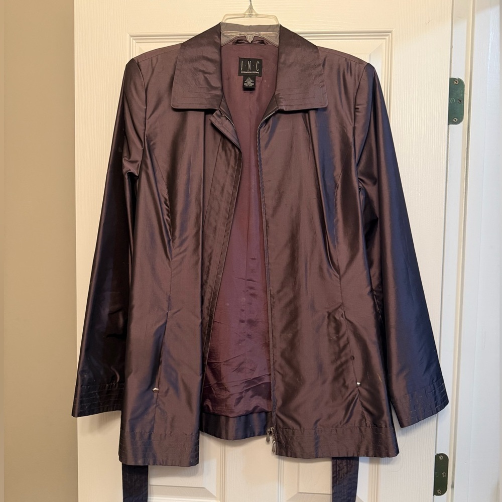 INC International Concepts Women's Deep Purple Trench Coat